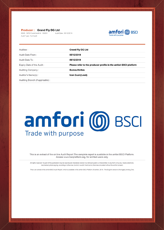 BSCI CERTIFICATES BSCI
