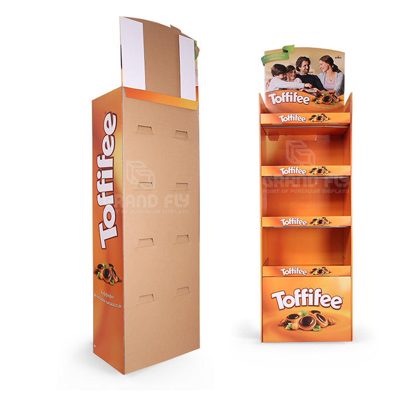 4 Shelf Cardboard Floor Display Rack for Toffee Candy-3 4 Shelf Cardboard Floor Display Rack for Toffee Candy-3
