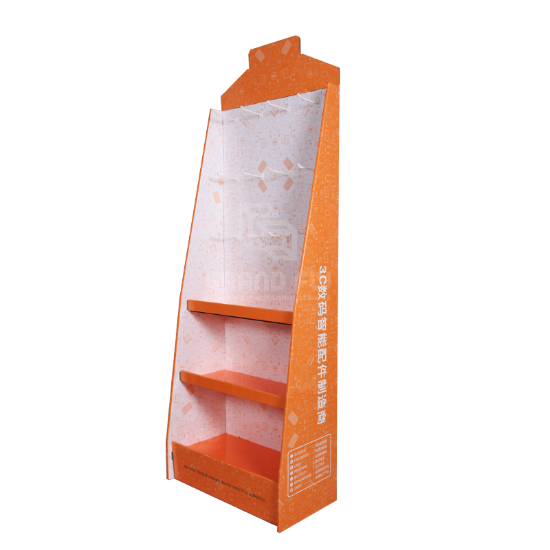 Cardboard Display Stand with Hook & Tier for Digital Accessories-3 Cardboard Display Stand with Hook & Tier for Digital Accessories-3