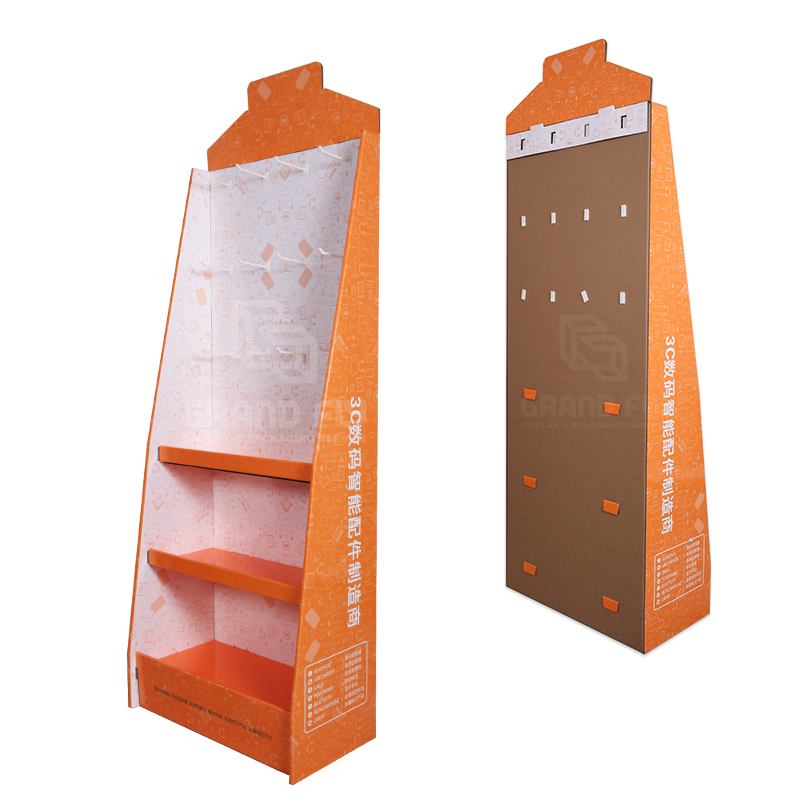 Cardboard Display Stand with Hook & Tier for Digital Accessories-4 Cardboard Display Stand with Hook & Tier for Digital Accessories-4