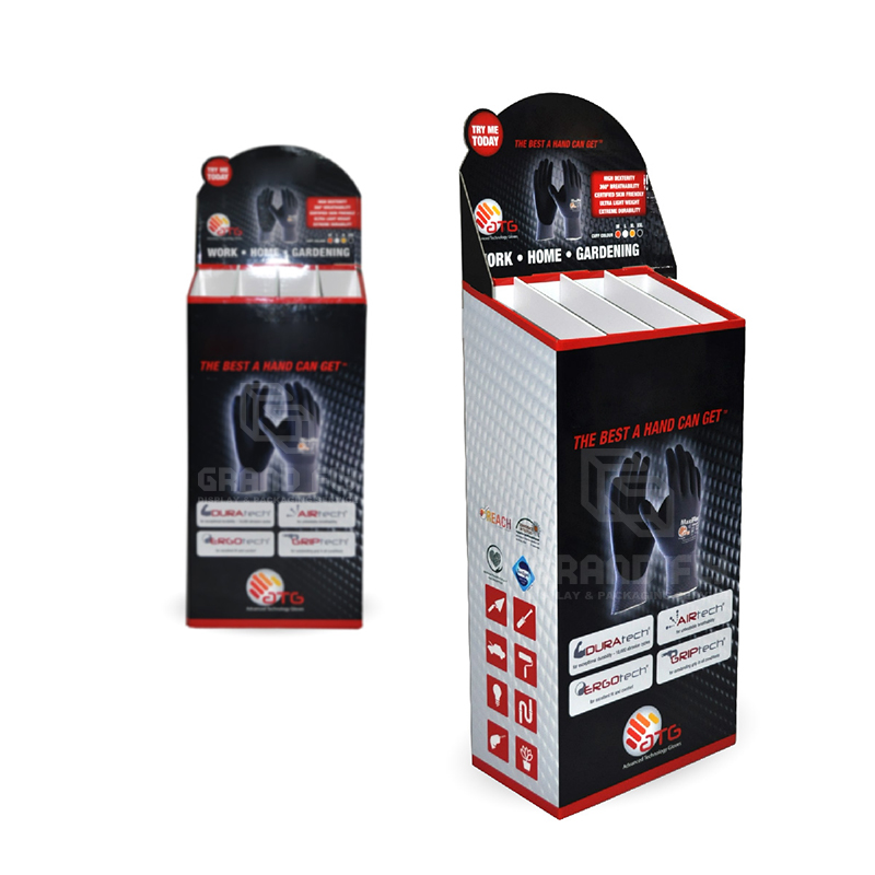 Cardboard Dump Bins Display with Compartments for Glove-3 Cardboard Dump Bins Display with Compartments for Glove-3
