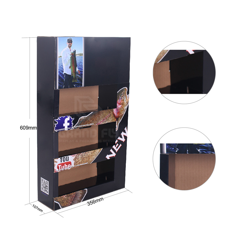 Cardboard Foldable POP Sidekick Display with Tier-4 Cardboard Foldable POP Sidekick Display with Tier-4