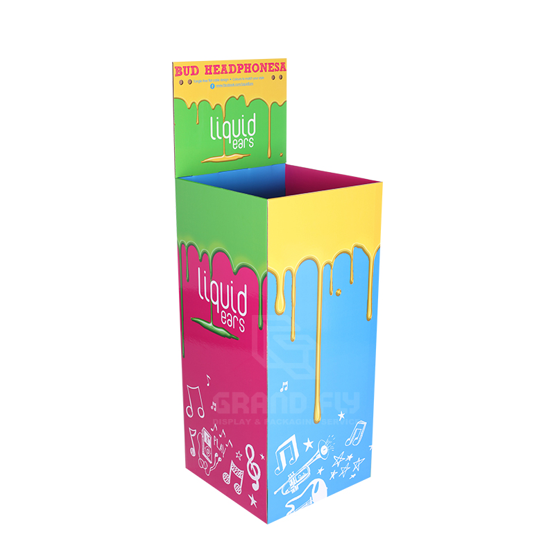 Corrugated Display Square Dump Bins with Header-1 Corrugated Display Square Dump Bins with Header-1