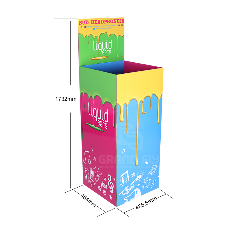 Corrugated Display Square Dump Bins with Header-4 Corrugated Display Square Dump Bins with Header-4
