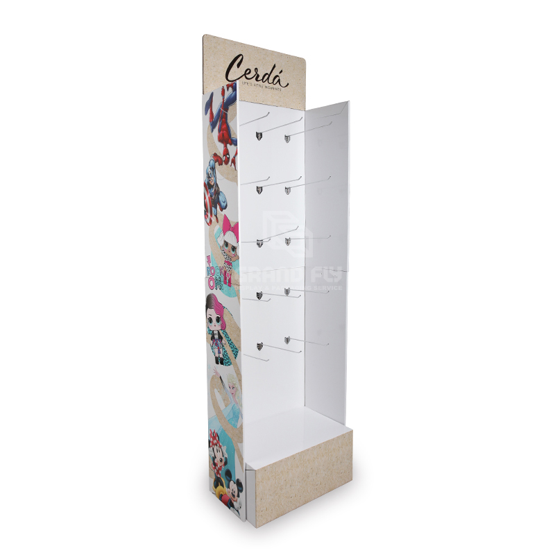 Custom Carton FSDU Display with Metal Hook for School Bag-1 Custom Carton FSDU Display with Metal Hook for School Bag-1