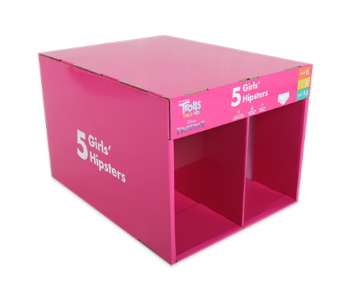 Stable Corrugated Stackable Display for Underwear