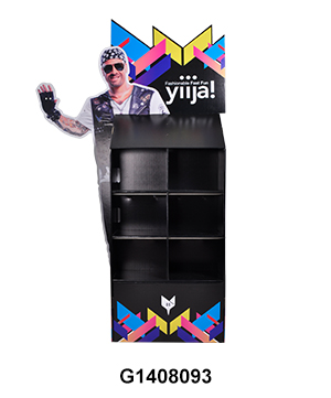 Cardboard Floor Display Stand with 3D Life-Side Side Panel