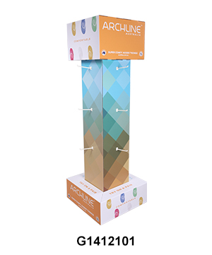 Four Side Cardboard Hook Display Stand for Flip-Flops