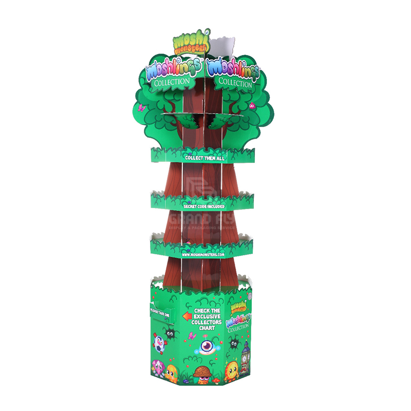 Four-Side Tree Shape Cardboard Floor Display Stand for Toy-1 Four-Side Tree Shape Cardboard Floor Display Stand for Toy-1