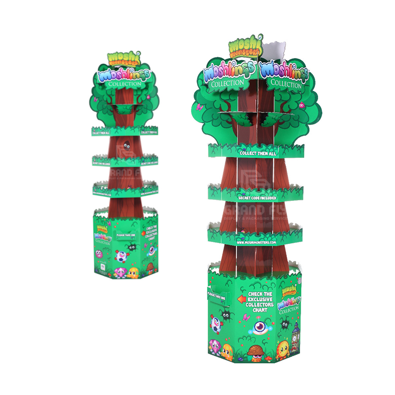 Four-Side Tree Shape Cardboard Floor Display Stand for Toy-3 Four-Side Tree Shape Cardboard Floor Display Stand for Toy-3