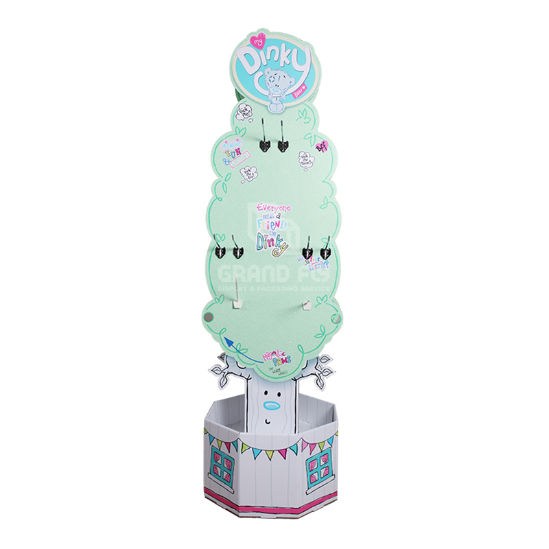 Two Side Cardboard POS Display with Hook for Plush toy-1 Two Side Cardboard POS Display with Hook for Plush toy-1