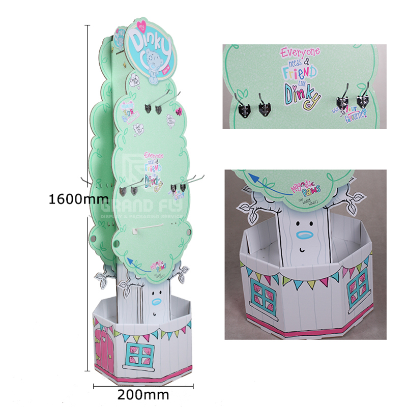 Two Side Cardboard POS Display with Hook for Plush toy-4 Two Side Cardboard POS Display with Hook for Plush toy-4