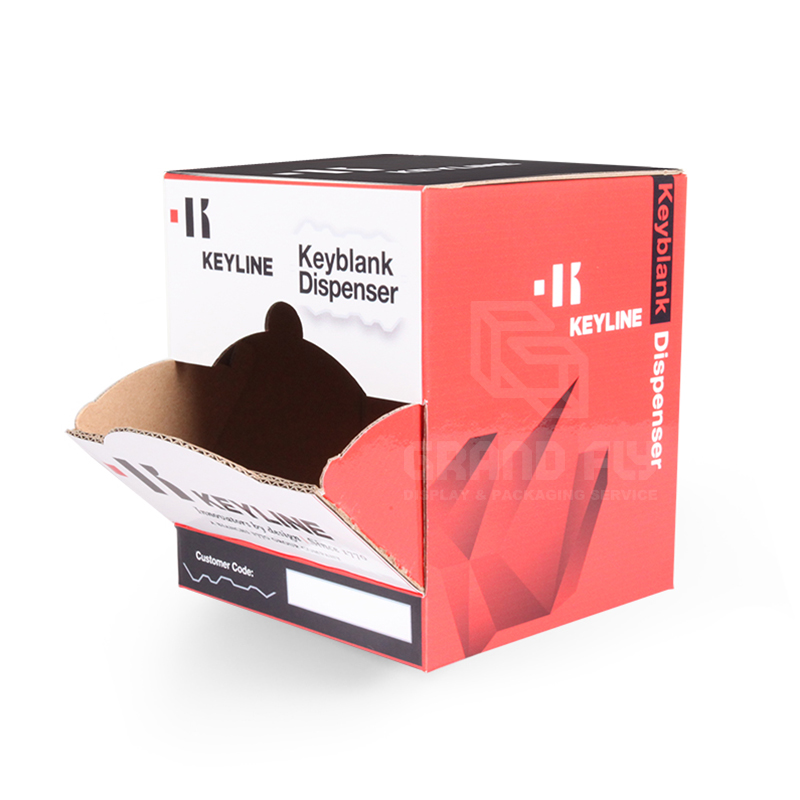 Custom Cardboard Gravity Feed Display Box for Key Rings-1