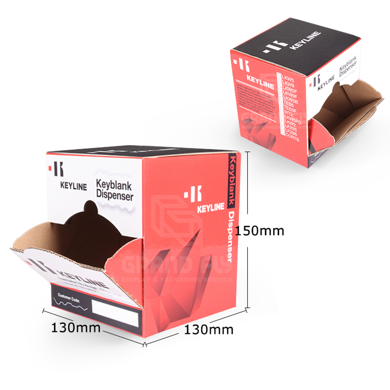 Custom Cardboard Gravity Feed Display Box for Key Rings-4