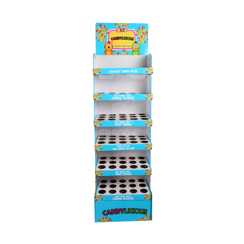 Floor Cardboard Retail Candy Display Stand with Shelf-2