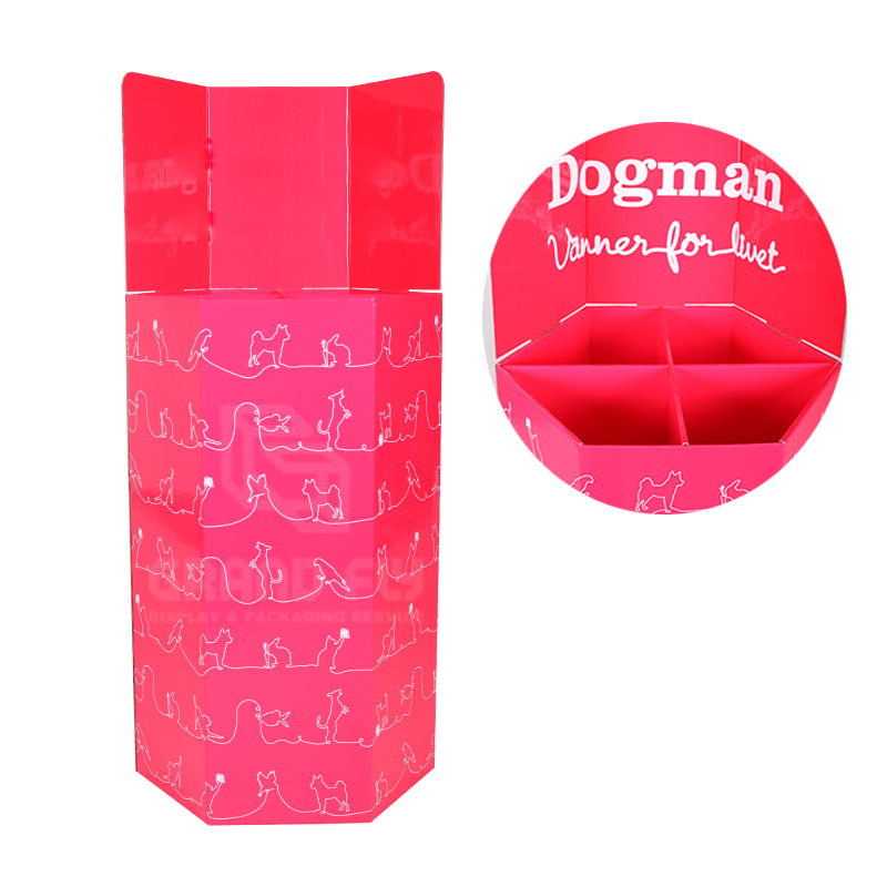 Hexagon POS Display Dump Bins for Dog Food-5