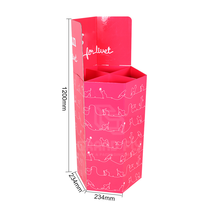Hexagon POS Display Dump Bins for Dog Food-6