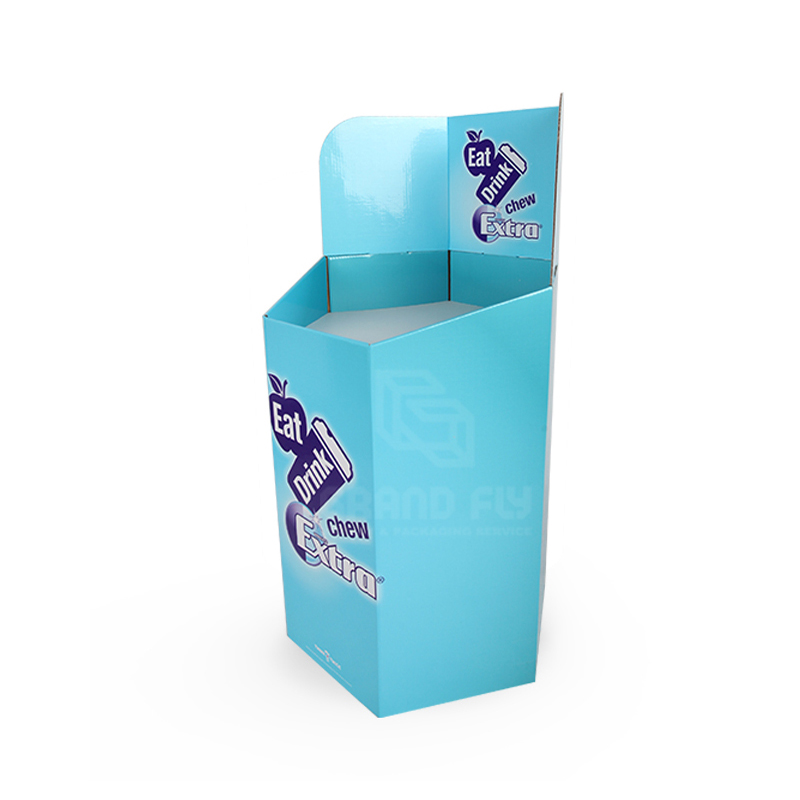 POS Hexagon Dump Bins Display with Header for Chewing Gum-3