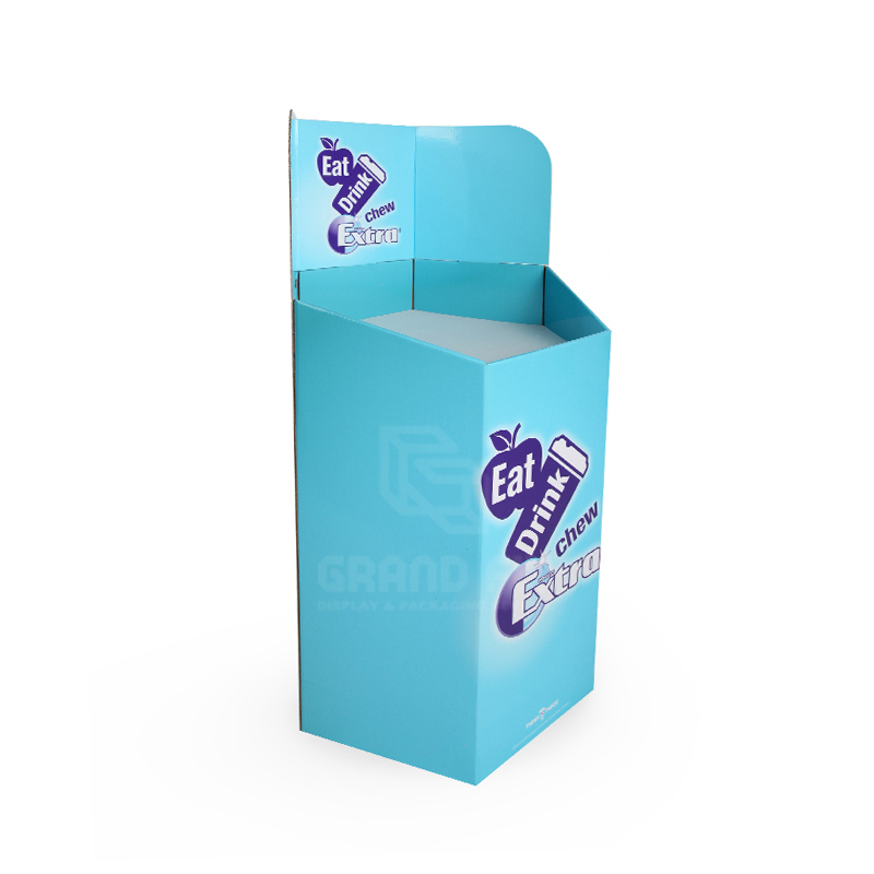 POS Hexagon Dump Bins Display with Header for Chewing Gum-4