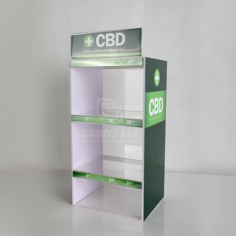 Semi-permanent CBD 3-Tier Acrylic Display Counter Unit-4