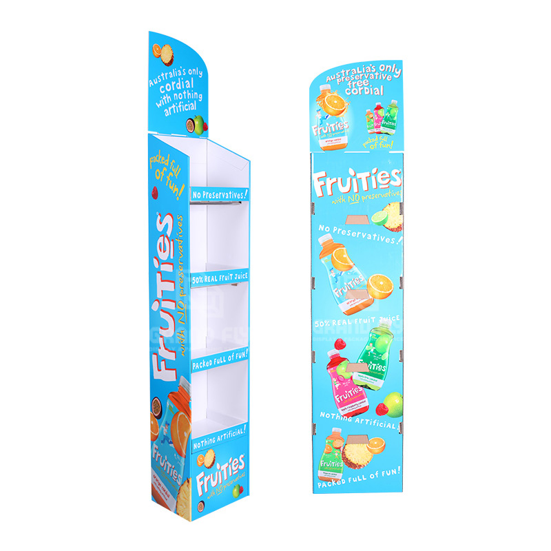 4 Tier Display Cardboard Floor Display Stand Shelf For DrinksBeverages-4