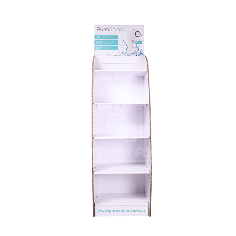 5 Shelf Skin Care Product Display with Arc-shaped Side Plate-2