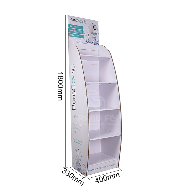 5 Shelf Skin Care Product Display with Arc-shaped Side Plate-6