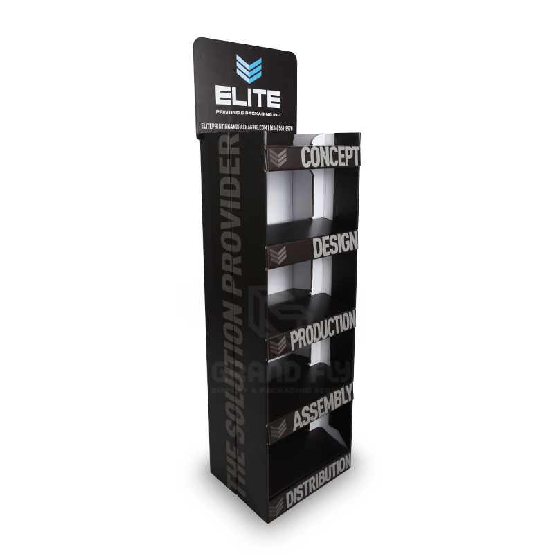 Bespoke Easy-assemble Pop Up Cardboard Paper Display Rack with Shelf for T-shirt-1