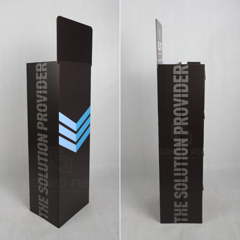 Bespoke Easy-assemble Pop Up Cardboard Paper Display Rack with Shelf for T-shirt-4