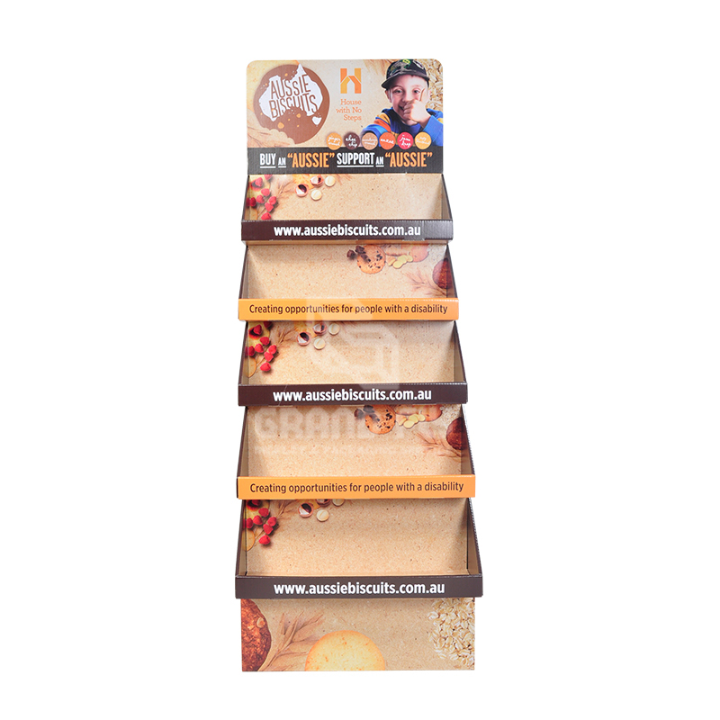 Cardboard Floor Display Stand with Five Tier for CookieBiscuits-2