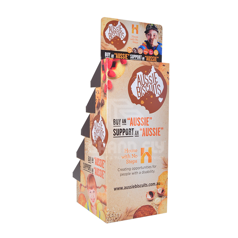 Cardboard Floor Display Stand with Five Tier for CookieBiscuits-3