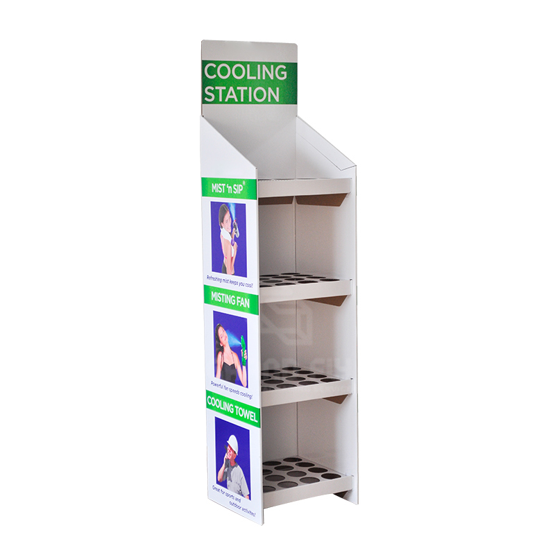 Cardboard POS Water Bottle Tower Display Stand Unit-1