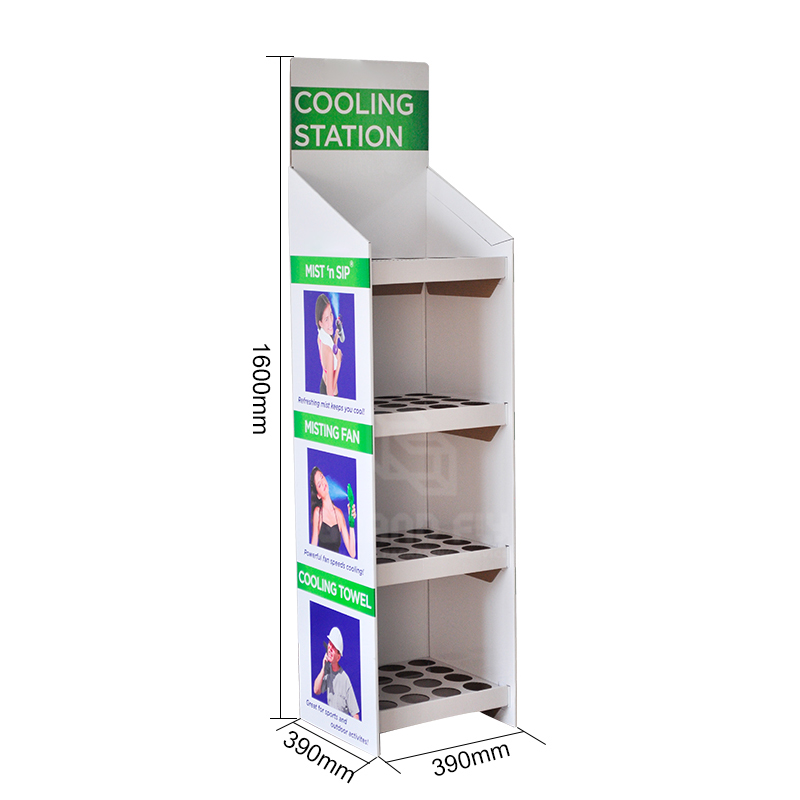 Cardboard POS Water Bottle Tower Display Stand Unit-6