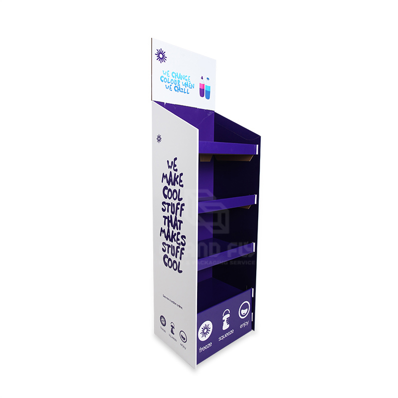 Corrugated Paper Retail Display Stands for Water Bottle-1