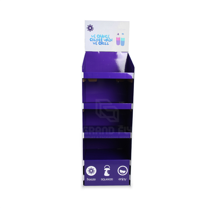 Corrugated Paper Retail Display Stands for Water Bottle-2