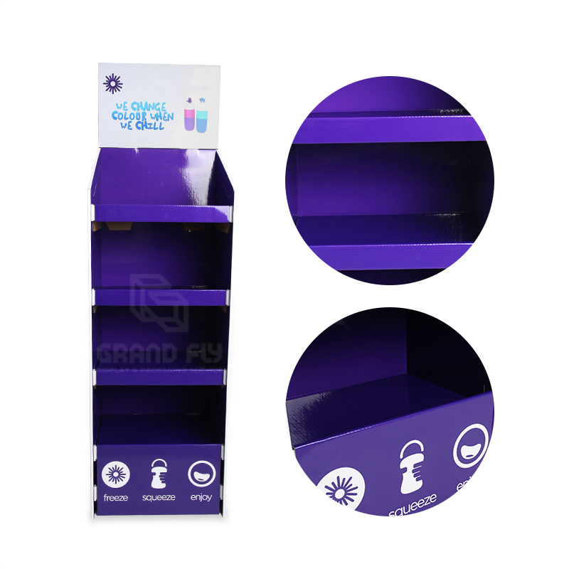 Corrugated Paper Retail Display Stands for Water Bottle-6
