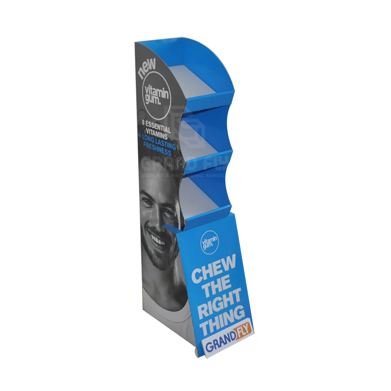 Custom Carton Paper Floor Chewing Gum Display Rack-1