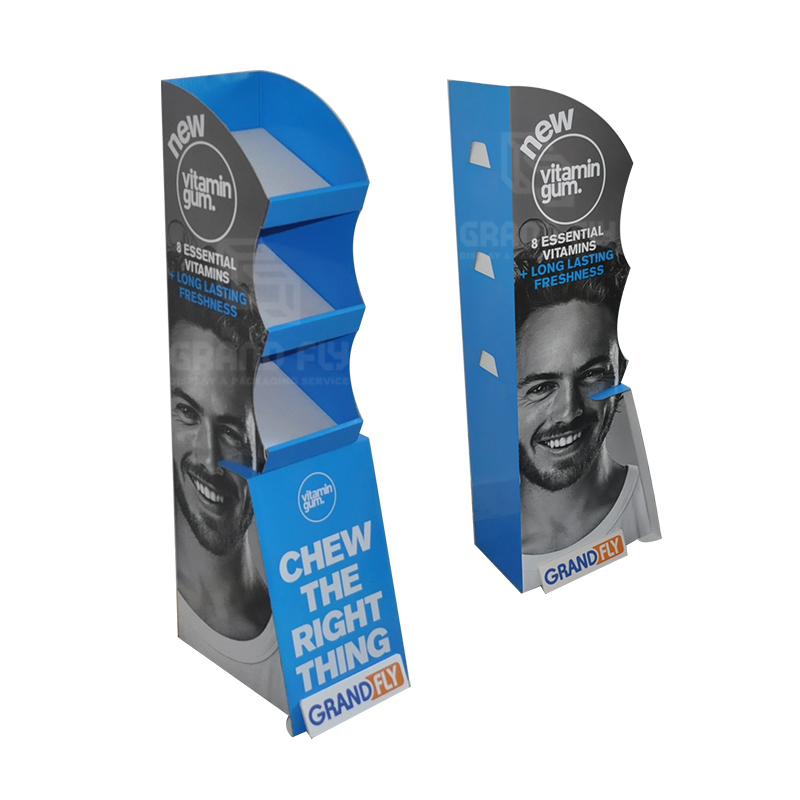 Custom Carton Paper Floor Chewing Gum Display Rack-3