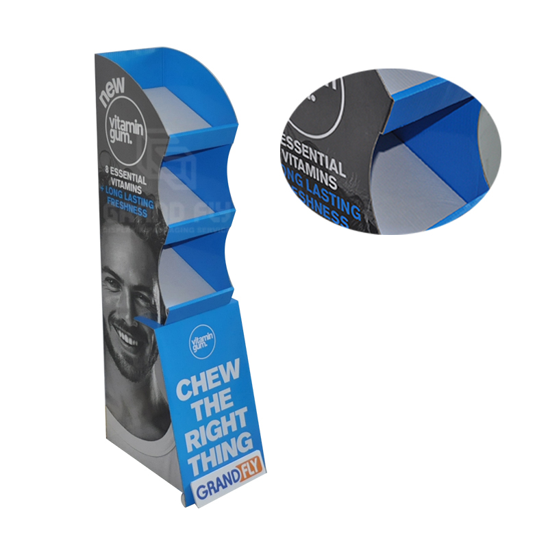 Custom Carton Paper Floor Chewing Gum Display Rack-5