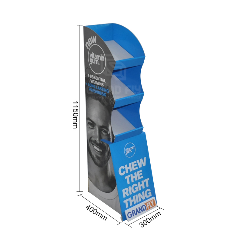 Custom Carton Paper Floor Chewing Gum Display Rack-6