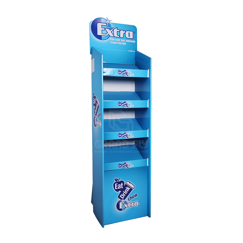 Extra Corrugated Floor Chewing Gum Store Tower Display Rack-1