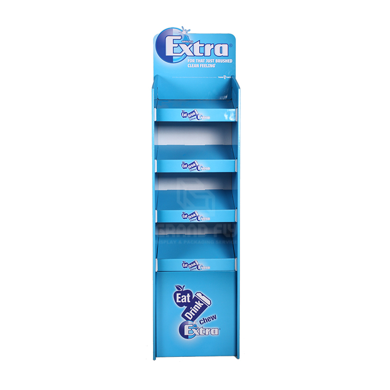 Extra Corrugated Floor Chewing Gum Store Tower Display Rack-2