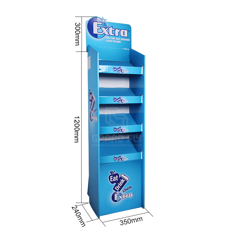 Extra Corrugated Floor Chewing Gum Store Tower Display Rack-6