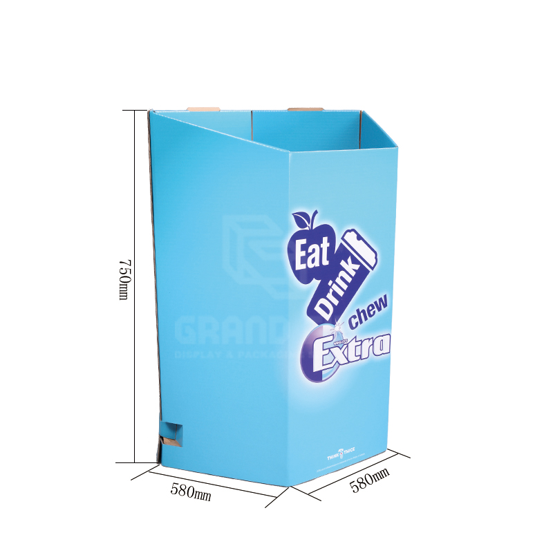 Extra POS Cardboard Hexagon Chewing Gum Retail Display Dump Bins-6