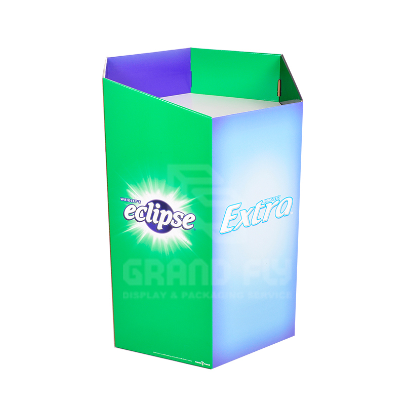 Extra POSM Cardboard Hexagon Chewing Gum Display Dump Bins-1