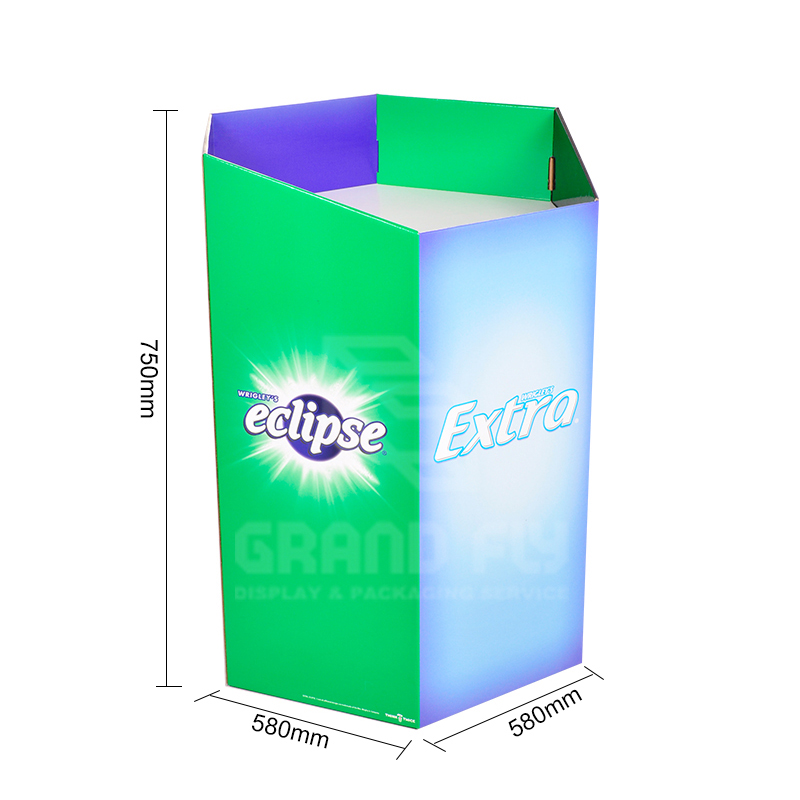 Extra POSM Cardboard Hexagon Chewing Gum Display Dump Bins-6