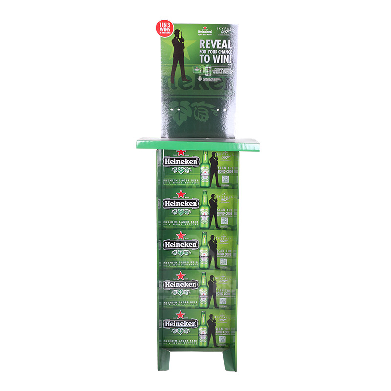 Heineken Beer POS Foldable Cardboard Corrugated Case Stacker-2