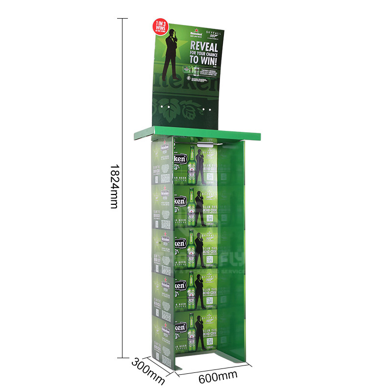Heineken Beer POS Foldable Cardboard Corrugated Case Stacker-5