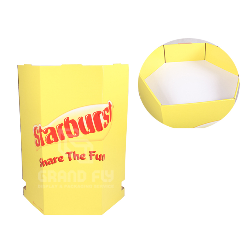 POP Carton Corrugated Hexagon Chewing Gum Grocery Display Dump Bins-5