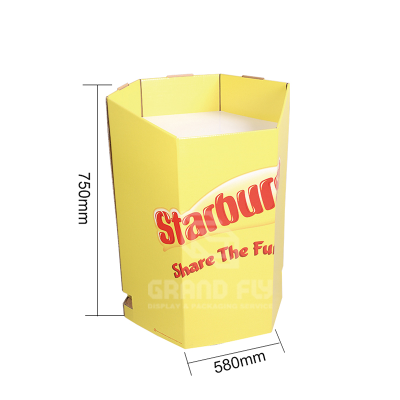 POP Carton Corrugated Hexagon Chewing Gum Grocery Display Dump Bins-6